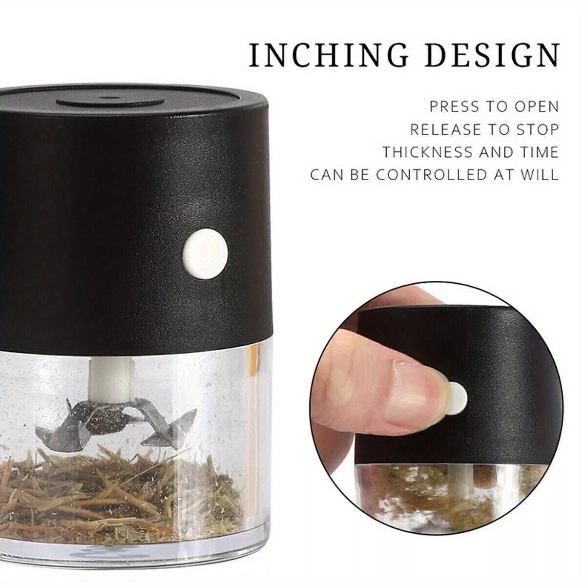 1pc Small Mini Automatic Spice Grinder Electric Herb Grinder compact for Flower Buds Portable Electric Grinder, W/ 400mAh Battery Capacity, USB-C Charging Port-Perfect Kitchen Aid for Multifunctional Grinding An Ideal Festive Gift for Valentine'S Day